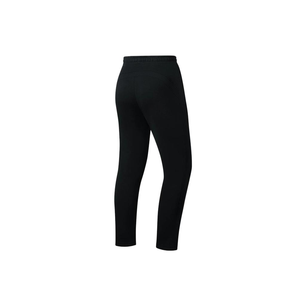 Li Ning Fitness Series Solid Color Logo Elastic Waist Straight Leg Sports Pants Women pants Black AKLSA54-1