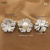 Copper-Plated Gold Diamond Floral Firework Irregular Round Half-Hole Ear Studs – High Luxury Design DIY Jewelry.