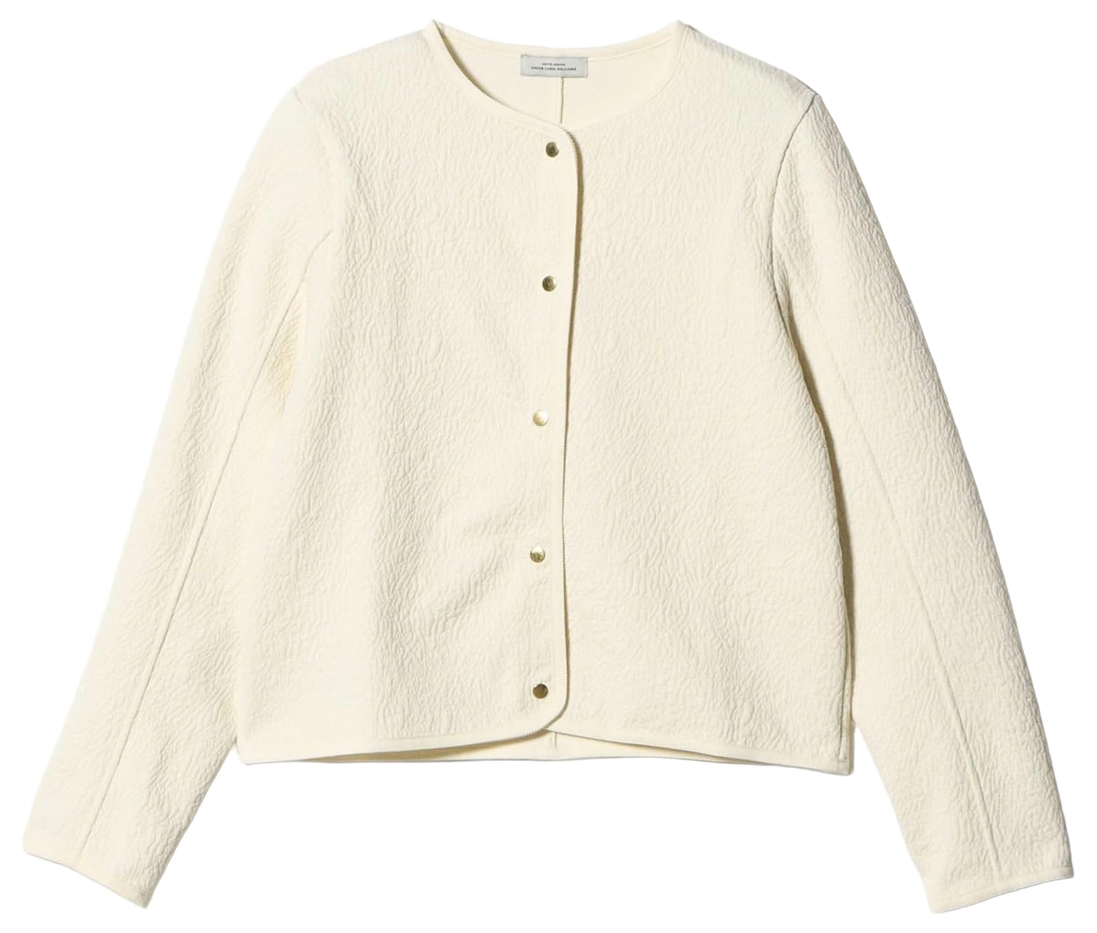 

United Arrows Green Label Relaxing Blister Jacquard Collarless Cut and Sewn Cardigan 35271000000 0300 OFF WHITE(03) FREE