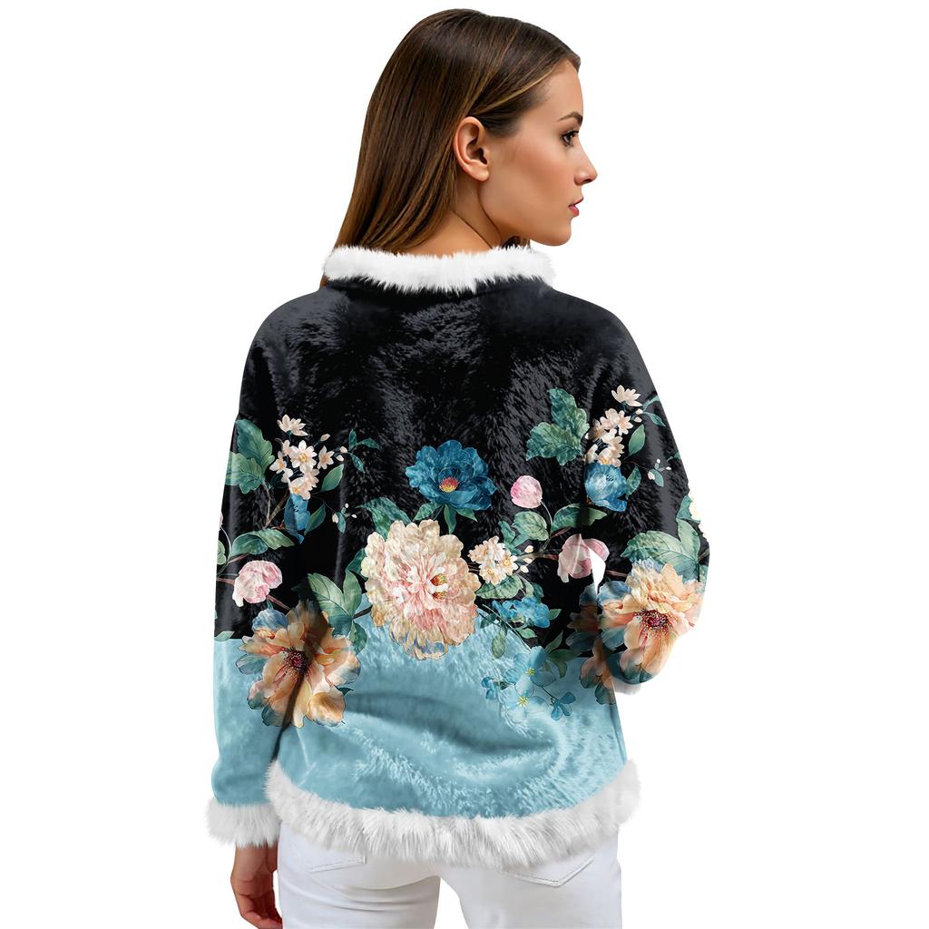 Women's Casual Fleece Sweatshirt  Long-Sleeve Round  Neck Casual Comfortable Loose-Fit Lightweight Women's Flannel Sweatshirt