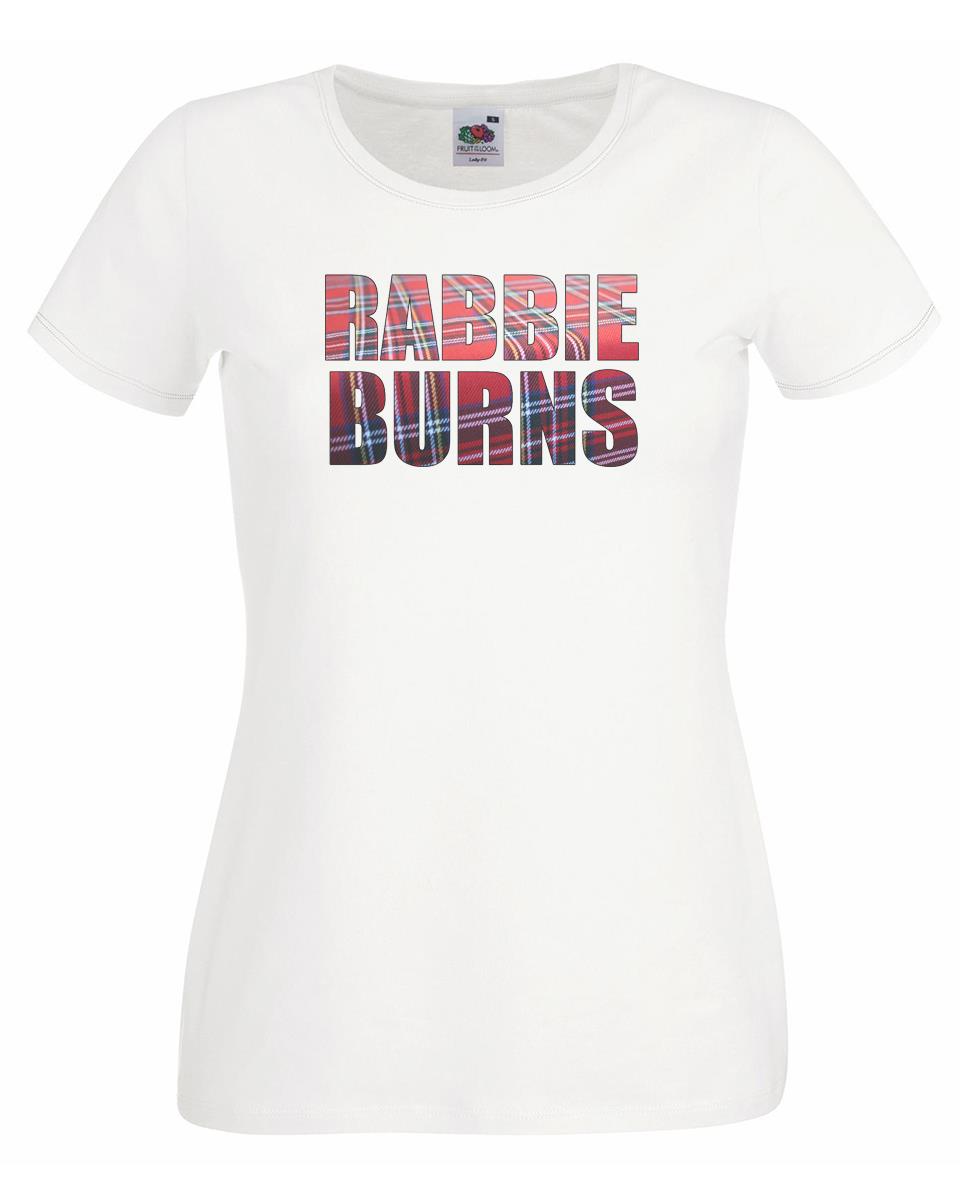 Unisexs Rabbie Burns Royal Stewart Scottish Burns Night Poet Lady Fit TShirt 2XL