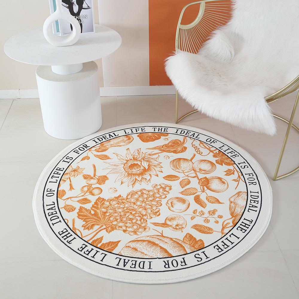

Soft Non-Slip Round Rug with Artificial Flower Design – Absorbent Floor Mat for Bedroom & Home Decor 60cm