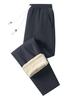 KEFITEVD Plus Warm Size 3XL Women's Sweatpants, Size, Fleece-Lined, Thick, Warm, Wide-Leg Pants, Casual, Loungewear, Walking, Winter, Black,