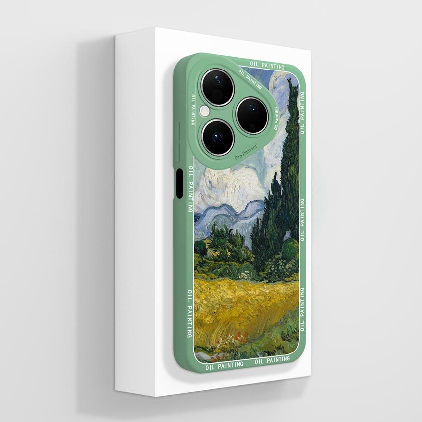 For Huawei Pura 80 Pro Honor X7d X9d X20 V40 Phone Cases Beautiful Village Patterns Lens Protection Liquid Silicone Shockproof Shell For Huawei Casing