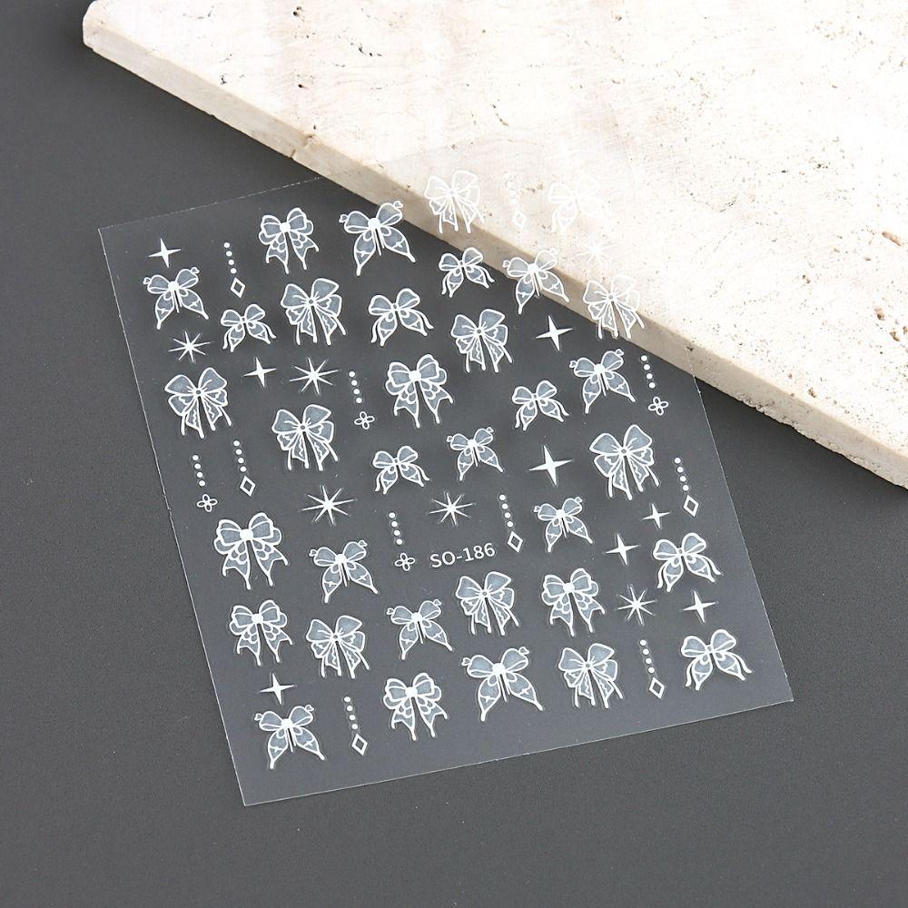 3D Charm Black White Flower Floral Petal Nail Decoration DIY Nail Art Stickers  for Nails