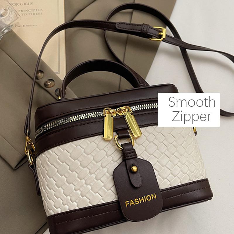 New Minimalist and Fashionable Box Shape Small Handbag, Contrasting Color Women's Bag, High-end Carriage Single Shoulder Crossbody Handbag