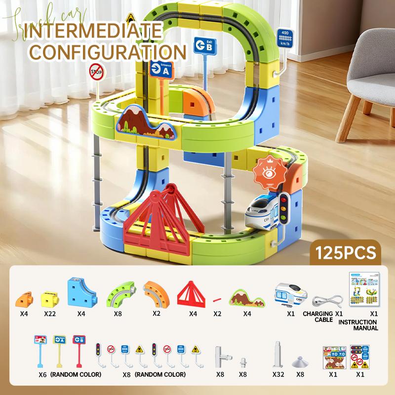 Non-Toxic Kids Magnetic Rail Car Cube Toys Educational Toy Diy Building Blocks Magical Track Train Gravity Maze Toy Christmas Gifts