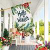 Hello Winter Double-Sided Polyester Garden Flag  Outdoor Decoration for Christmas, Lawn, Yard - No Electricity Required