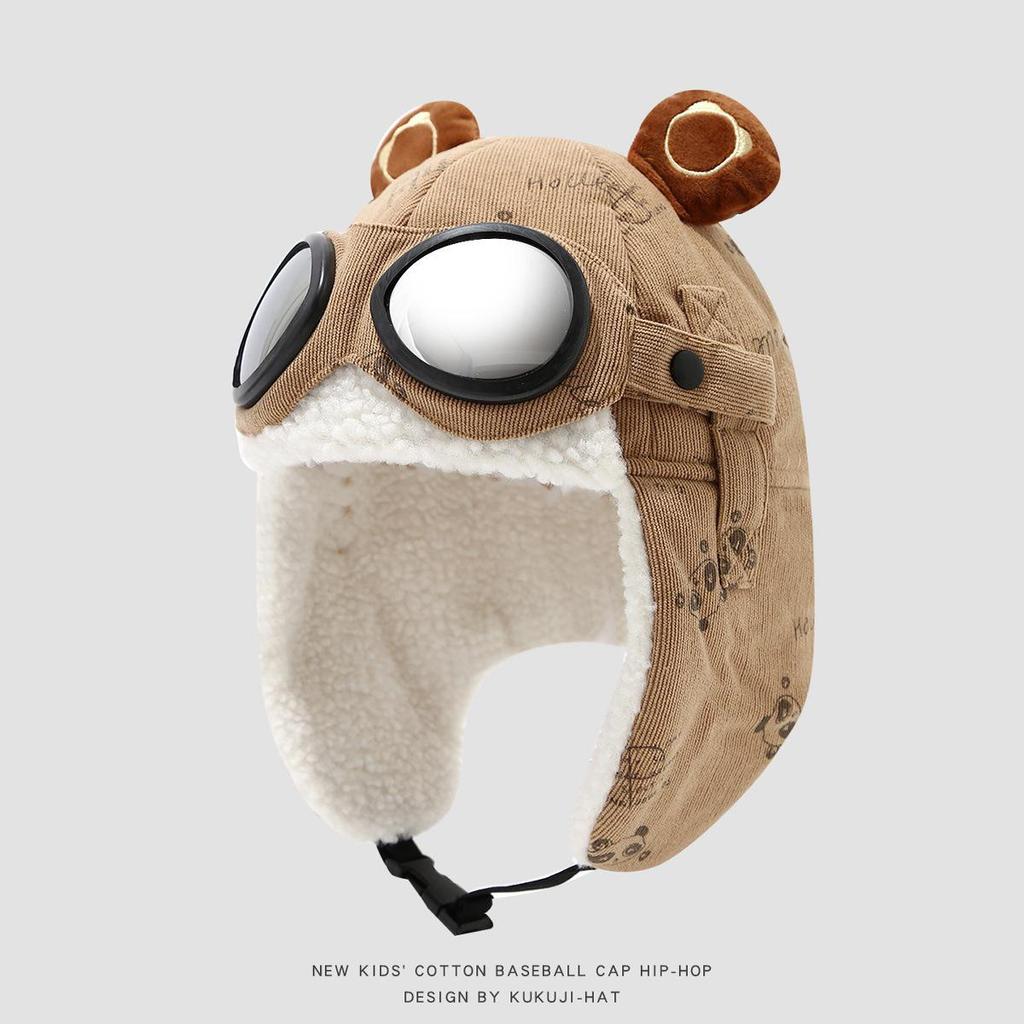 Children's Fleece-Lined Pilot Hat: Warm, Windproof Ear Protection for Boys and Girls - Perfect for Autumn and Winter