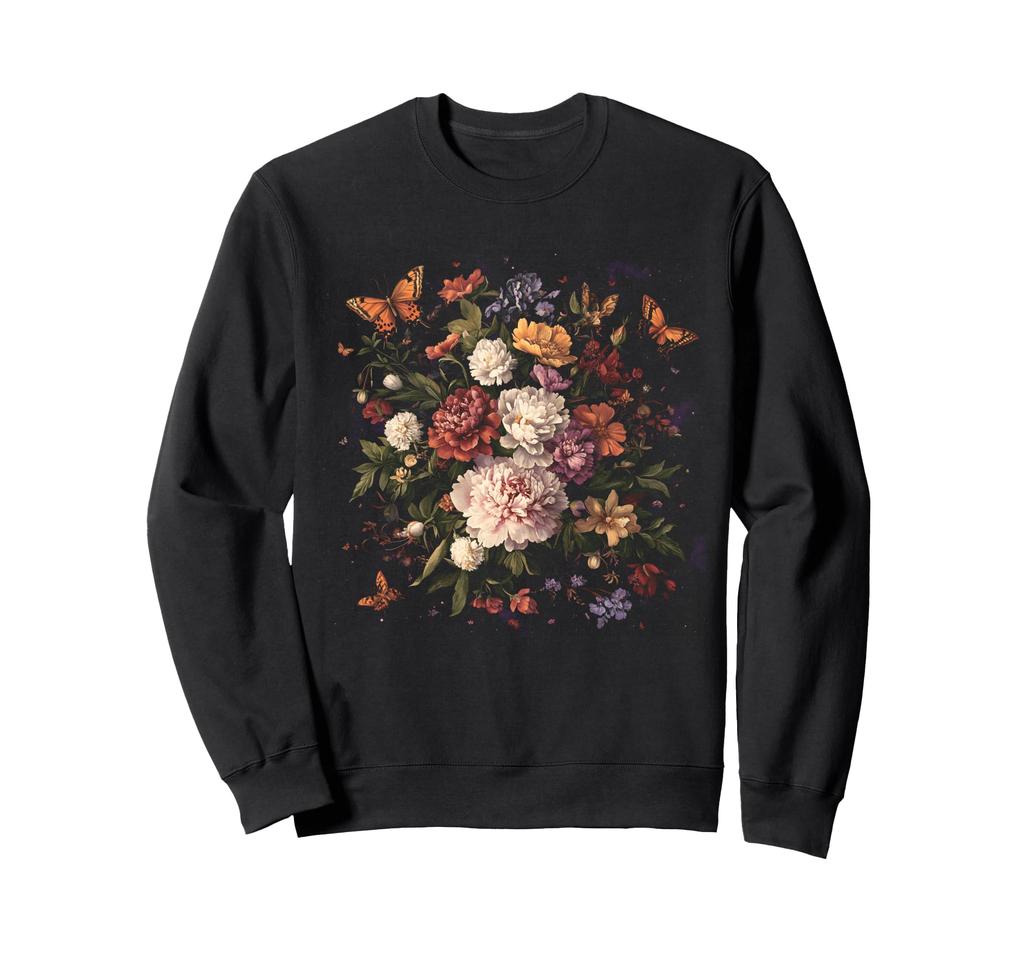 Vintage Floral Butterfly Aesthetic Shirt Botanical Nature Sweatshirt