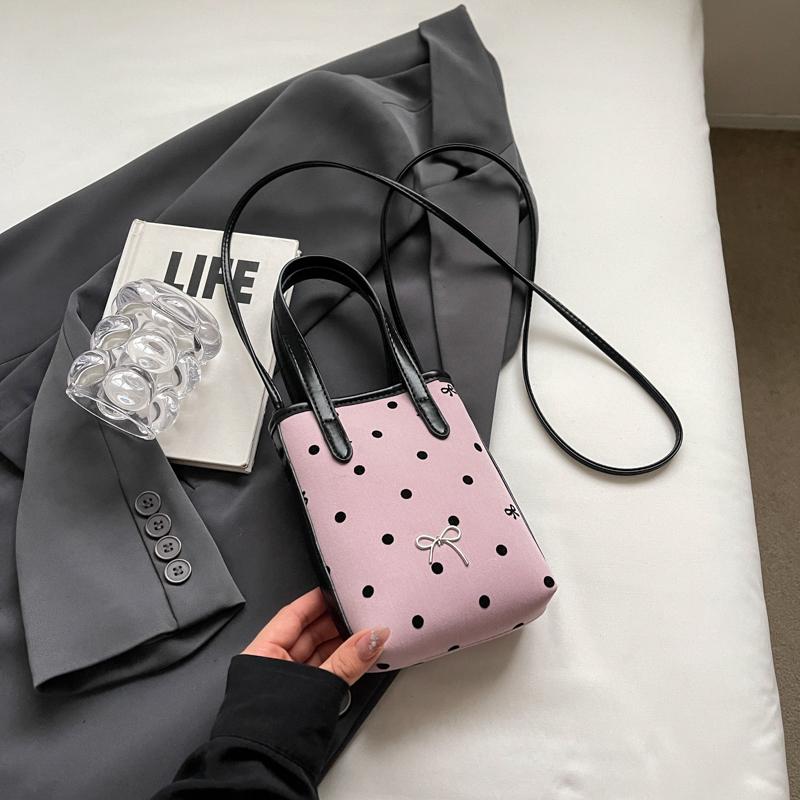 Simple Casual Crossbody Phone Bag for Women  Trendy Bow Hasp Design Mini Bucket Bag Lady Fashion Lipstick Purse