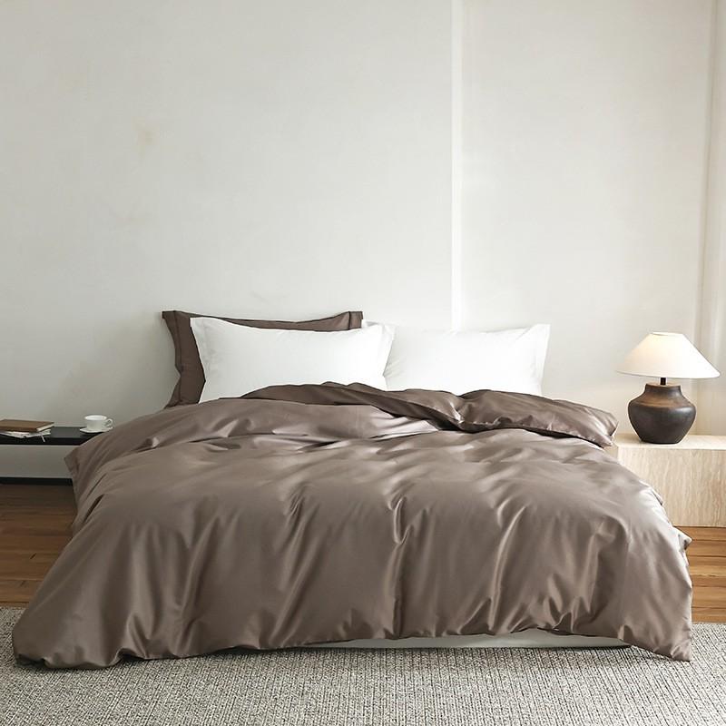500TC Cotton Bed Sheet Set Solid Color Soft Breathable Bedding Modern Simple Style All Season Use
