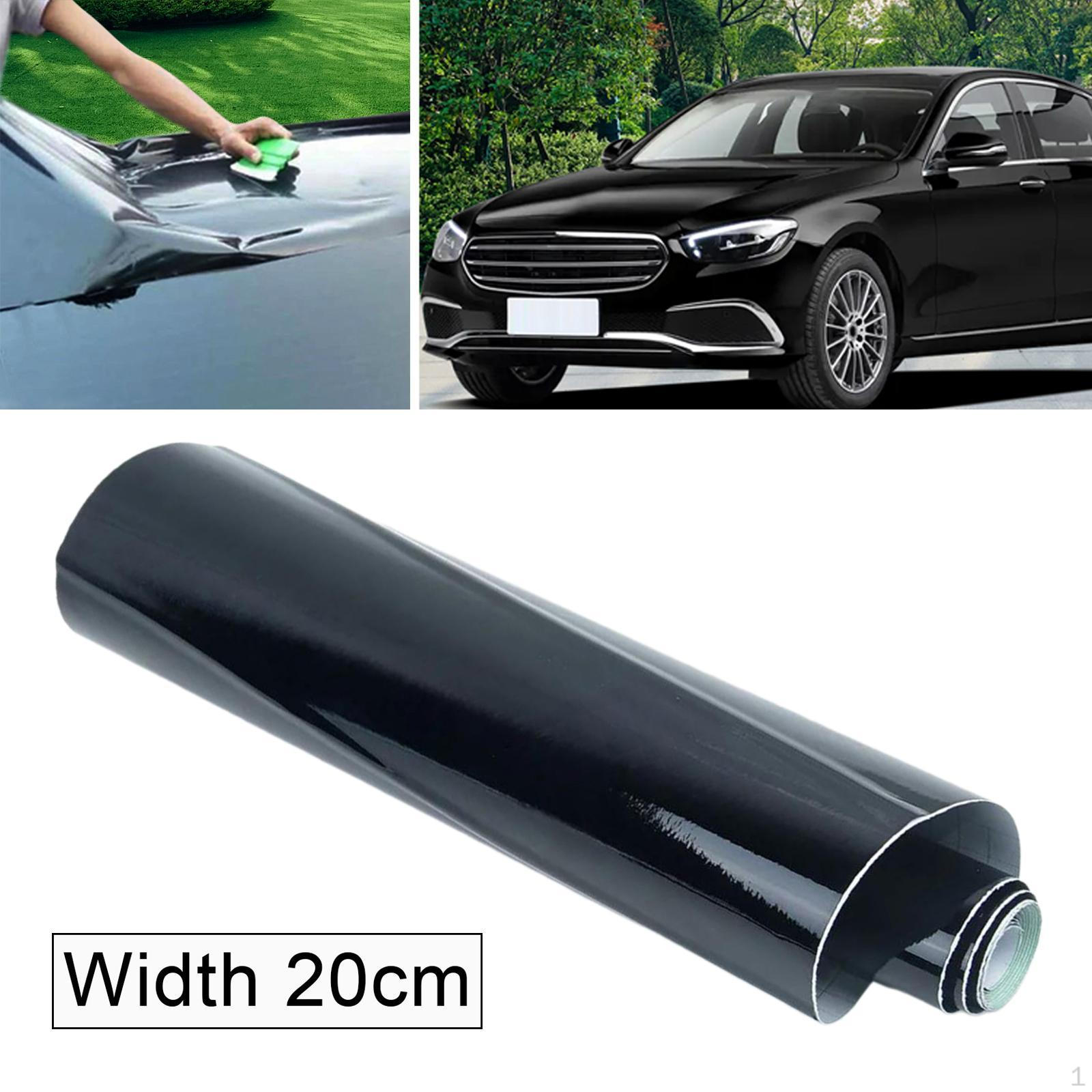 

Vinyl Film Car Exterior Decoration 5ft Removable Accessories PVC Professional Glossy Black 20CM