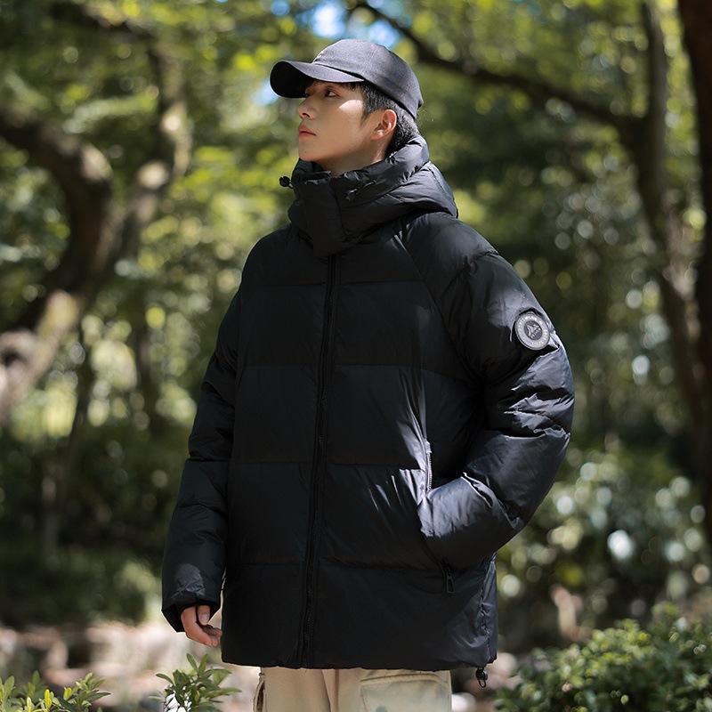 

90 fleece new national standard 2024 new down jacket for men and women, the same loose fashion trend student versatile down jacket 3XL чорний