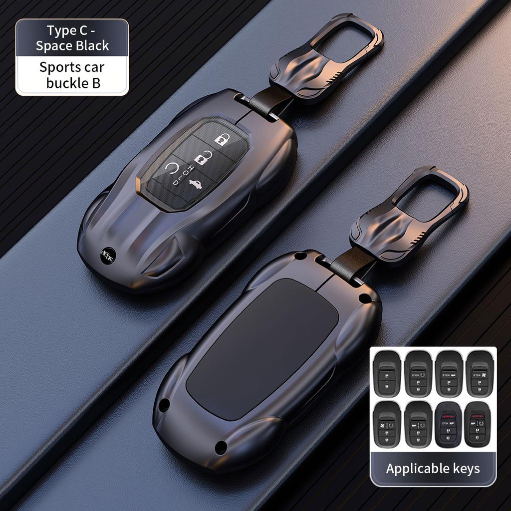 Fashion Car Key Case Cover for Honda Civic Accord HR-V CR-V CRV 2022 2023 Metal Auto Shell Fob Holder Car Accessories