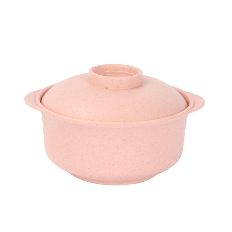 Wheat Fiber Non-stick Pan, Frying Pan, Pancake Pan, Snow Flat Frying Pan, Steaming and Boiling Milk, Breakfast Cereal Pan with Lid Set