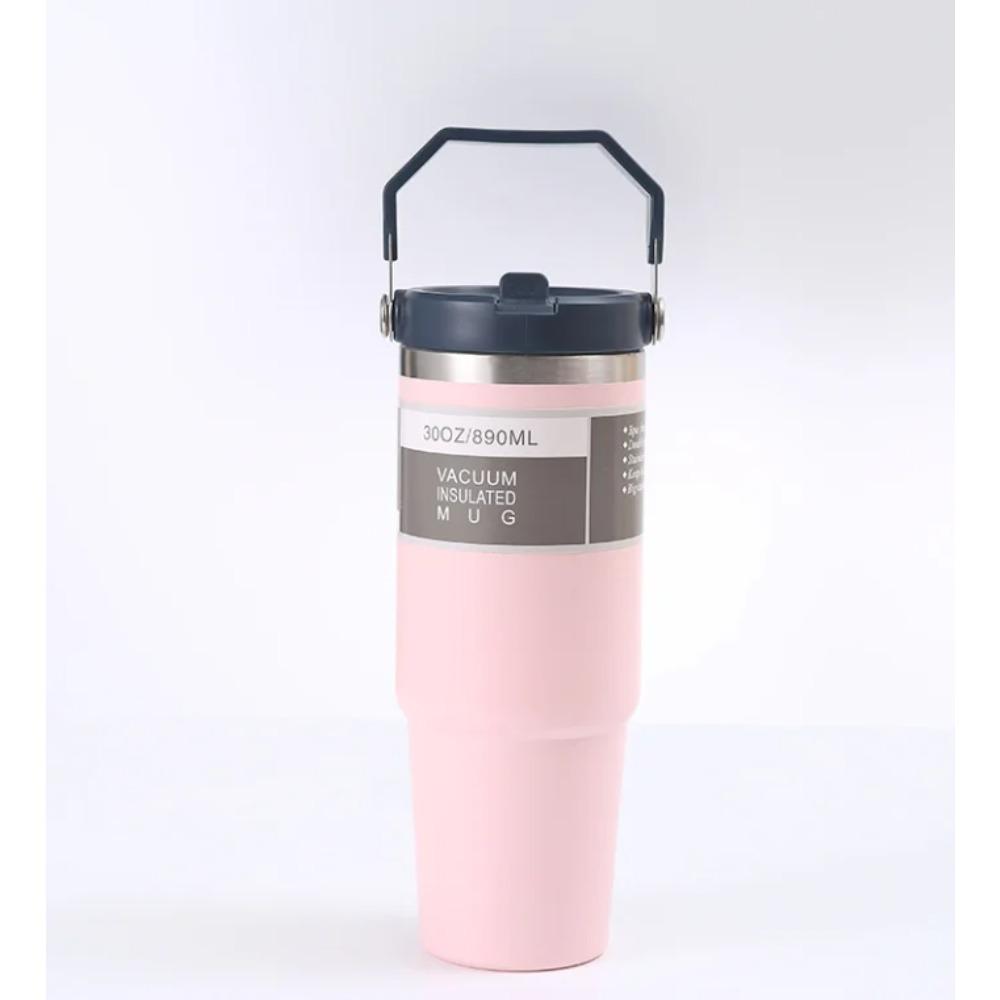 30Oz stainless steel car cup ice cream cup straw vacuum cup coffee cup thermos cup water cup