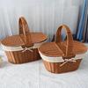 Outdoor Woven Rattan Storage & Picnic Basket with Lid – Ideal for Shopping, Gifts, Eggs & More