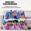1PCS Flannel Blanket K Pop Demon Hunter Girls Boys Plush Throw Blanket Novelty Warm for Home Office Nap Camping All Season Gift