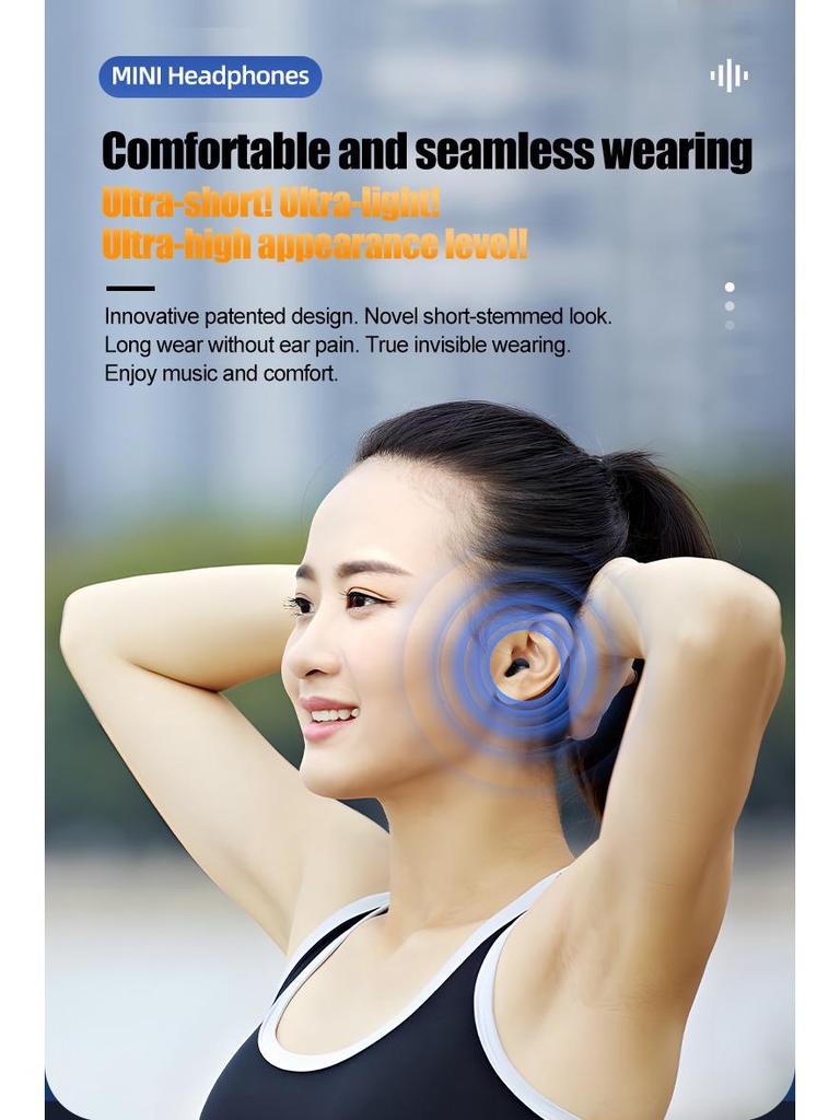 Q1 Bluetooth Mini Single In-Ear Earphone with Battery Display for Sports or Business