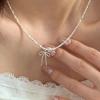 S925 Sterling Silver Pink Heart Bow Pearl Bracelet for Women