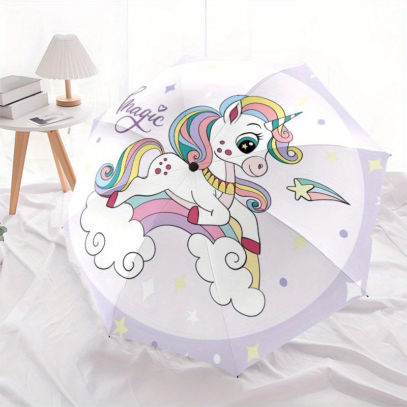 Magical Unicorn Cloud Sticker Decal for Kids Room DecorUmbrella, Portable 3-Fold Compact Umbrella,Christmas Gift ES477