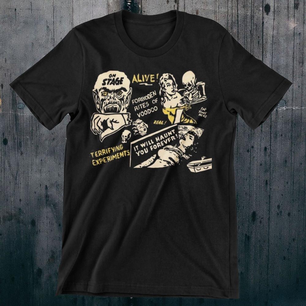 Vintage Horror Movie Poster T-shirt 50s Pulp Gothic Punk Macabre Tee