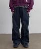 PARAKEET Washed Double Pocket Cargo Pants (Dark Navy)