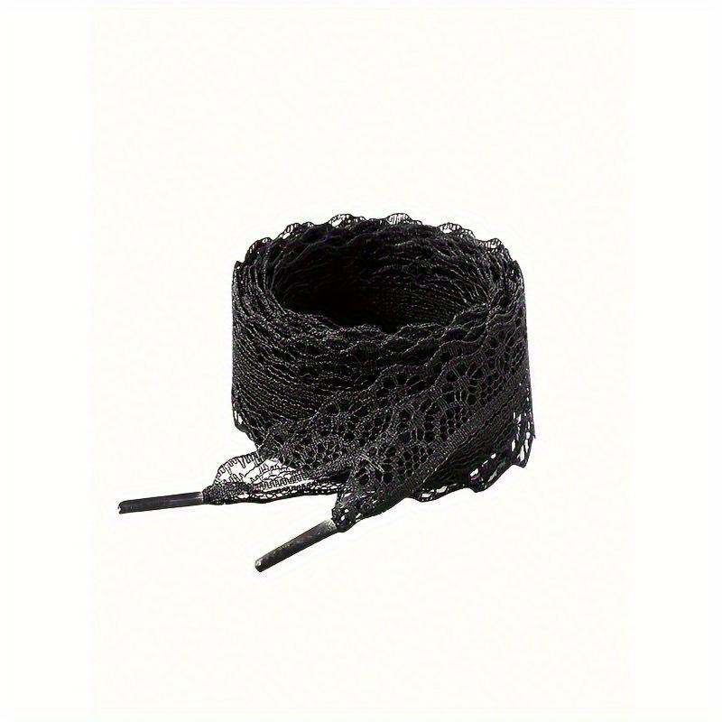 2pcs Lace Shoelaces, Beautiful DIY Ballet Girl Accessories, Black & White Silk Lace Trim Shoelaces