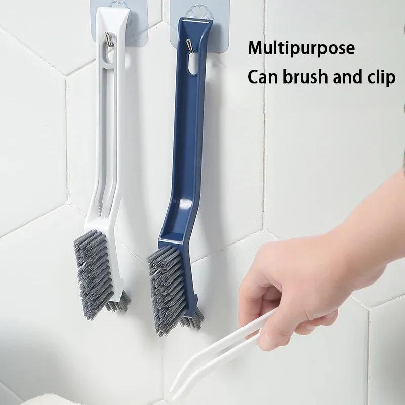 1PC Effective Cleaning Brush for Corners and Gaps - 2-in-1 Multipurpose Bathroom and Floor Tiles Cleaning Brush