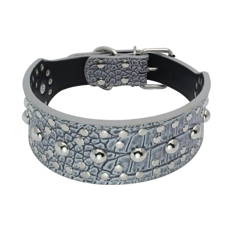 Adjustable Rhinestone Studded PU Leather Dog Collar for Small Medium Large Dogs Cats Anti-Bite Pet Neck Ring Pet Supplies