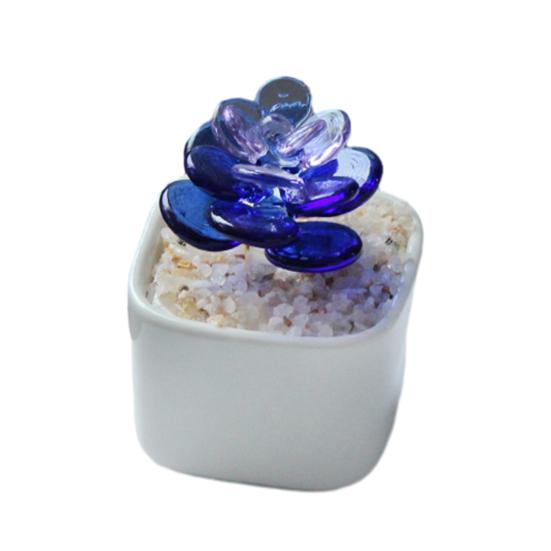 Glazed Succulents Potted Plants Artificial Succulents Mini Maintenance-Free F