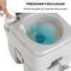 Portable Chemical Toilet, 20 L, Removable Waste Tank, 147 kg Load, 41.5 x 36.5 x 42 cm, HDPE