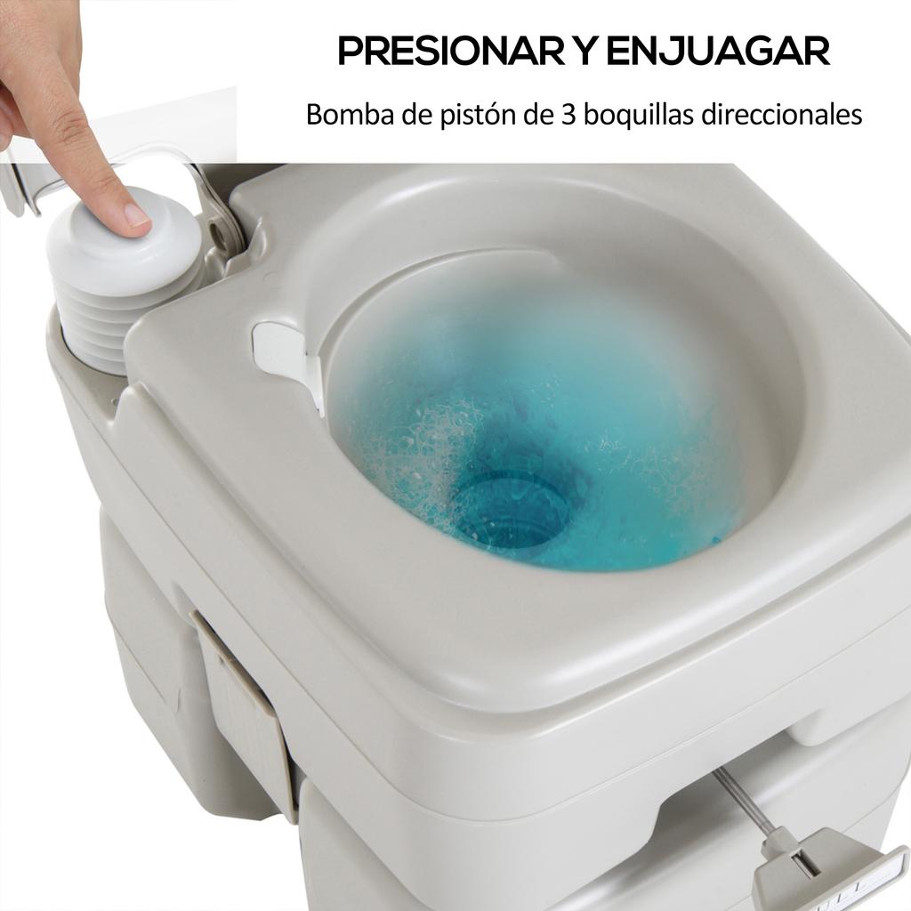 Portable Chemical Toilet, 20 L, Removable Waste Tank, 147 kg Load, 41.5 x 36.5 x 42 cm, HDPE