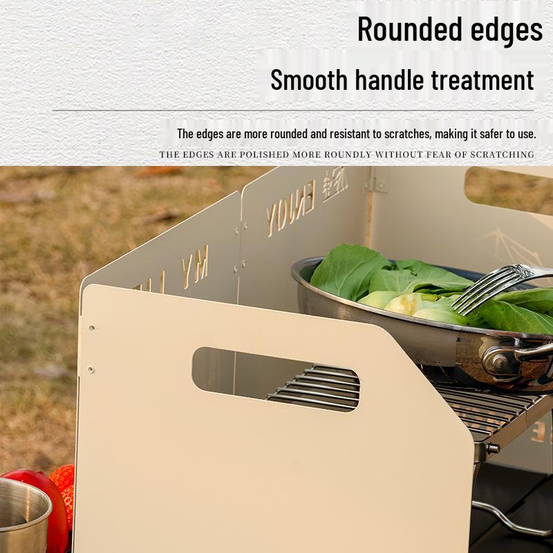 Thickened Folding Windshield for Outdoor Gas Stove Burners