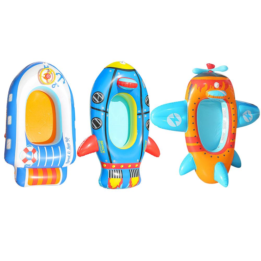 

Надувная детская лодка, кольцо для плавания, лодка из ПВХ, кольцо для плавания, сиденье, забавные устойчивые к разрыву водные игрушки с рулевым колесом для игр у бассейна