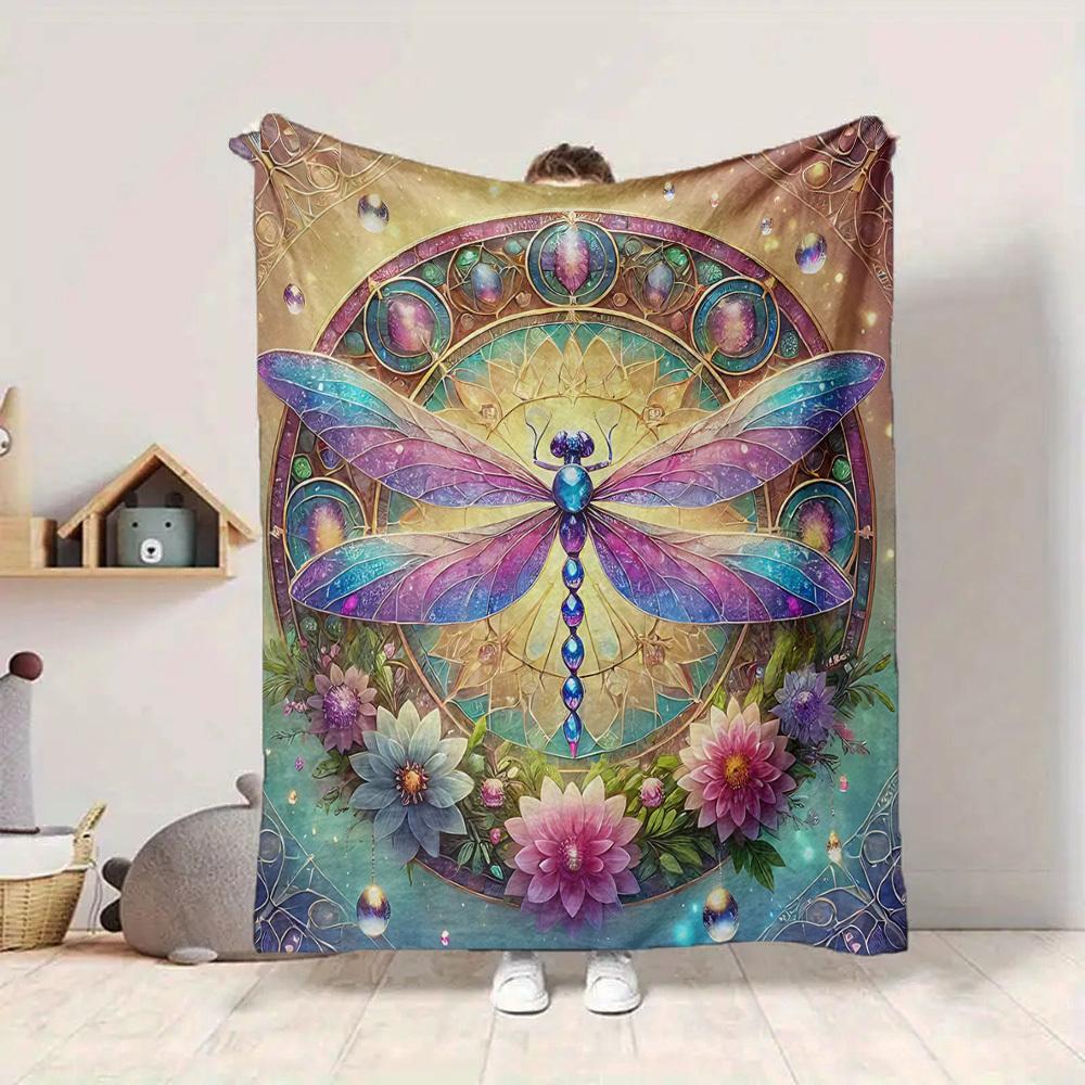 

1pc Butterfly Garden Blanket, Lightweight Flannel Throw Blanket For Sofa, Bed, Travel214 130cmx150cm
