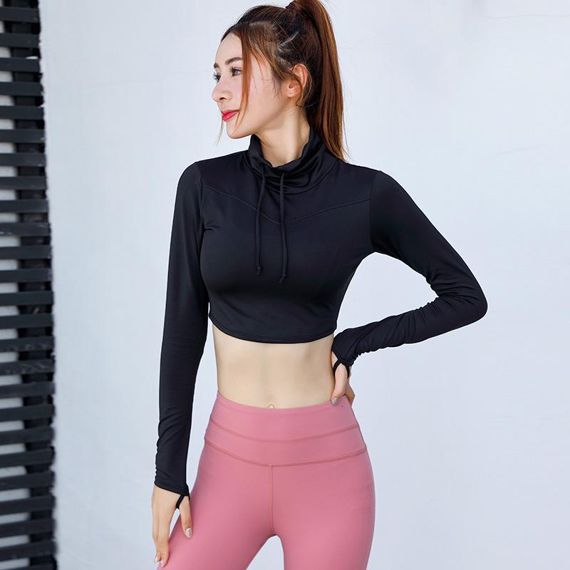 

Женский кроп-топ для йоги с длинным рукавом, завязками и драпированным вырезом горловины Small (S)