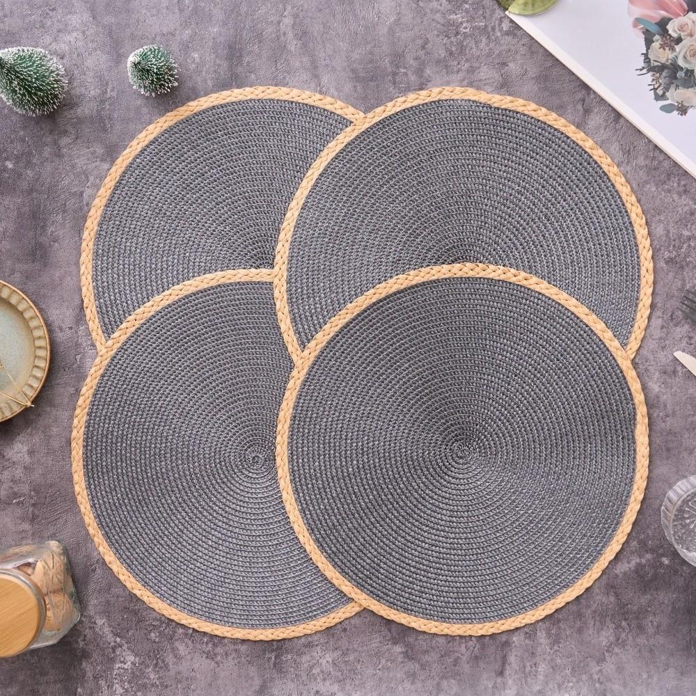 Middle East Style Woven Placemat Heat Insulation Round Dining Mat  Kitchen Supplies