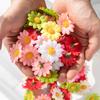 100PCS 4CM Mini Silk Daisy Artificial Flowers Party Wedding Decorative Home Decoration Christmas Wreath Fake Sunflower Cheaper