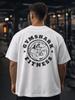Dickes übergroßes weißes T-Shirt mit GYMSHARK FITNESS Aufdruck