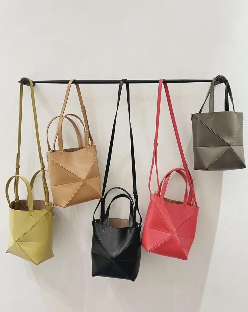 Nová dámska geometrická kožená taška tote a crossbody s veľkou kapacitou