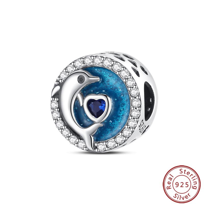 Luminous Ocean Series Copper Dolphin Turtle Octopus Charms Beads 3Mm Diy Fine Jewelry Gifts Making