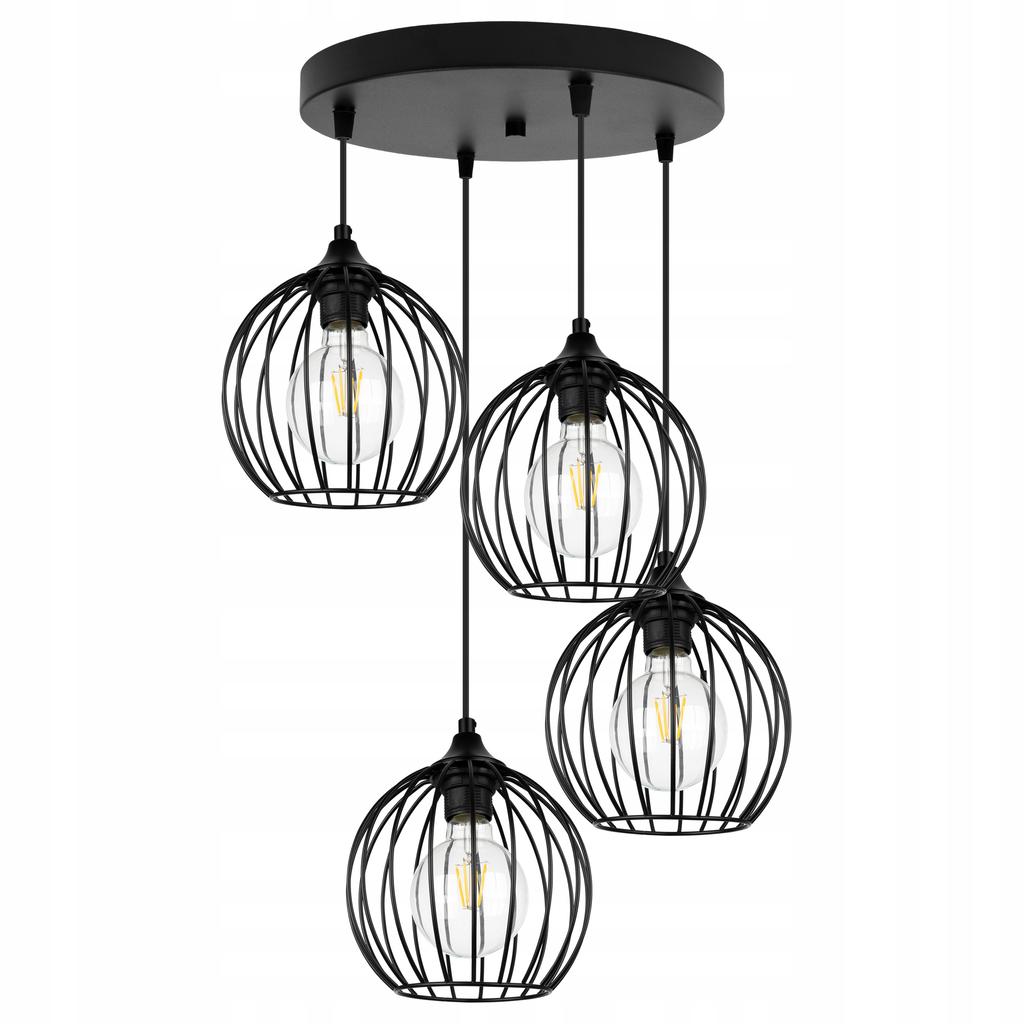 BLACK WIRE HANGING LAMP LOFT LED CHANDELIER