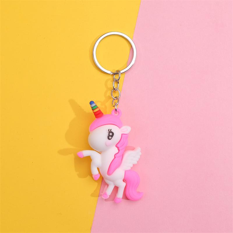Cartoon Einhorn Schlüsselanhänger Zubehör Tasche Anhänger Niedlich Lustig Rucksack Anhänger Schlüsselring Dekor Geschenke Für Freunde PVC Simulation Einhorn