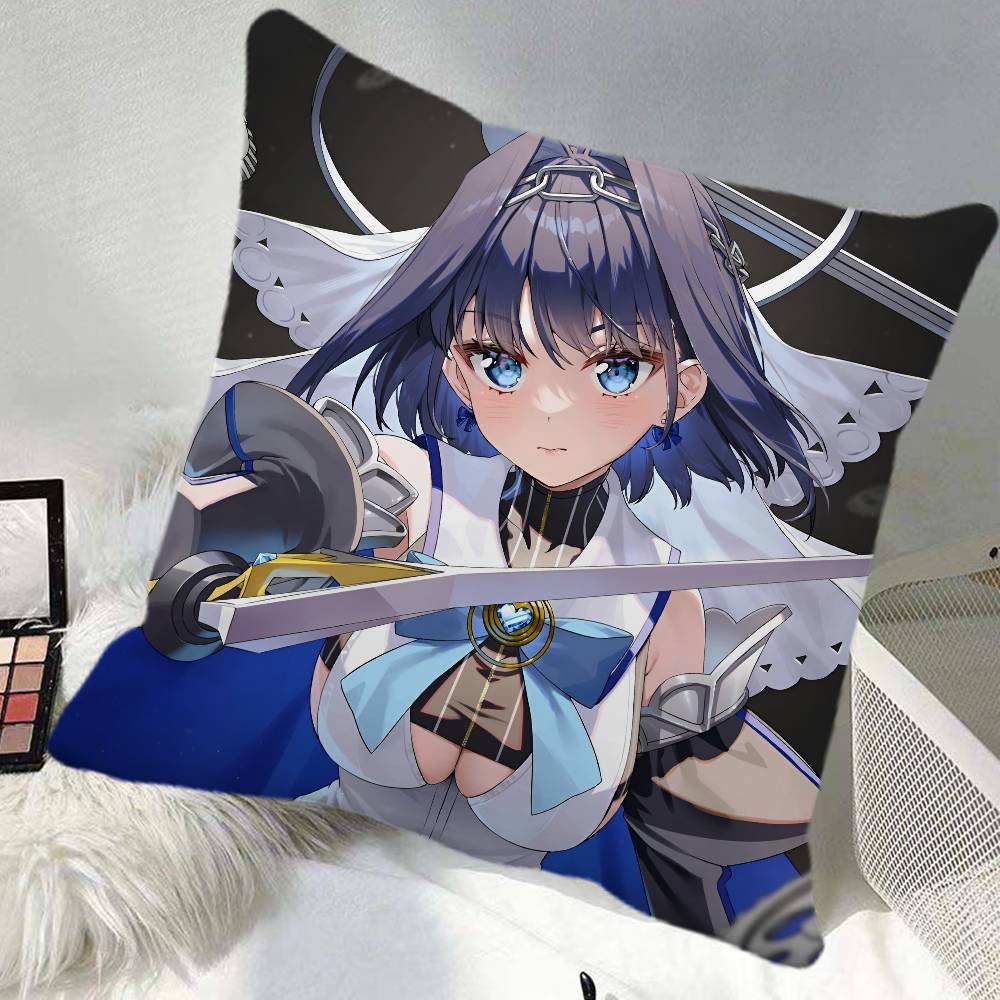 Anime OOuro Kronii Pillow Case Square Pillow Bedroom Sofa Leisure Comfort Cushion Car Home Decoration