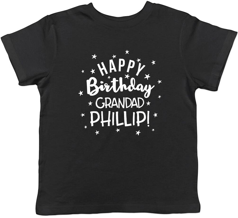 Personalised Happy Birthday Grandad Boys Girls Childrens Kids T-Shirt 120