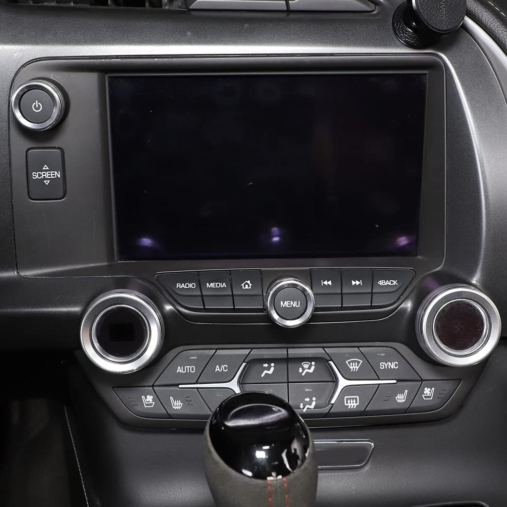 METYOUCAR 4pcs for Chevrolet Corvette C7 2014-2019 Car Air Conditioning Knob Volume Control Knob