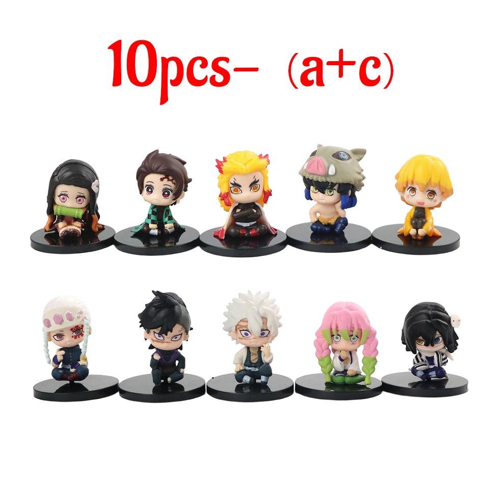 Q Posket Figure Demon Slayer Mini Figurine 5Pcs 10Pcs 12Pcs 15Pcs Sets Kimetsu No Yaiba Small PVC Dolls Desktop Decora