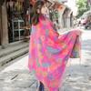 Ethnic Style Oversized Square Scarf For Women Travel Winter Autumn